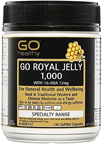 GO Healthy Royal Jelly 1000mg 10 HDA 12mg 180 Capsules