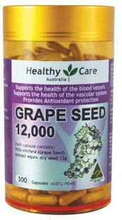 Healthy Care Grape Seed Extract 12000 Gold Jar 300 Capsules