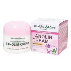 Healthy Care Natural Lanolin & Vitamin E Cream 100g (Made in Australia)