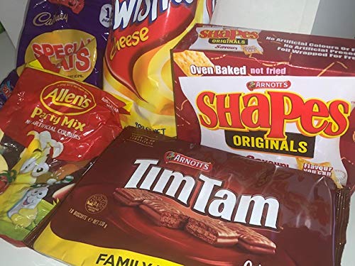 Aussie Survival Box - Tim Tams, Twisties, Party Mix, Cadbury Treats, Savoury Shapes