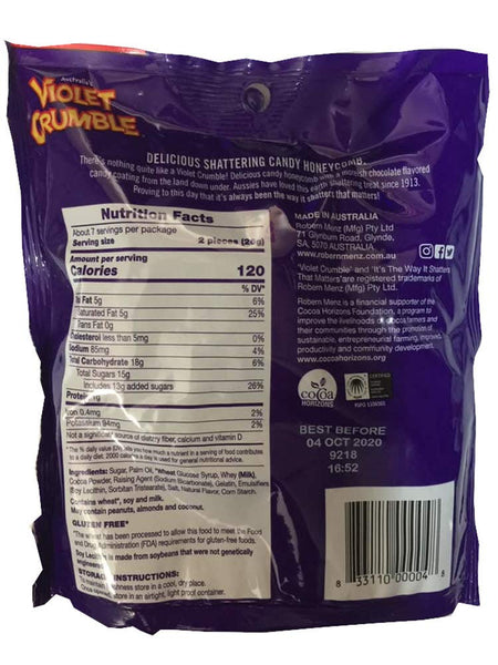 Violet Crumble 170gm (1 bag) Australian Honeycomb Chunks
