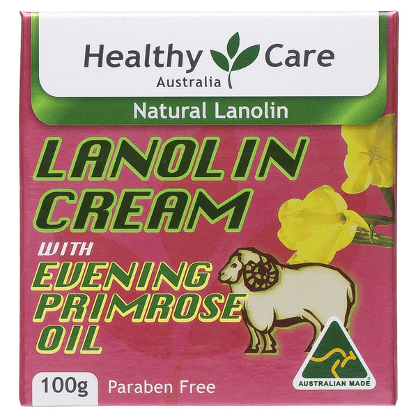 Healthy Care Lanolin Cream with Evening Primrose Oil 100g made in Australia