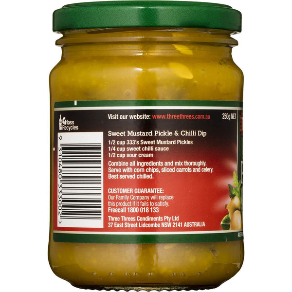 Three Three Sweet Mustard Pickles 250g