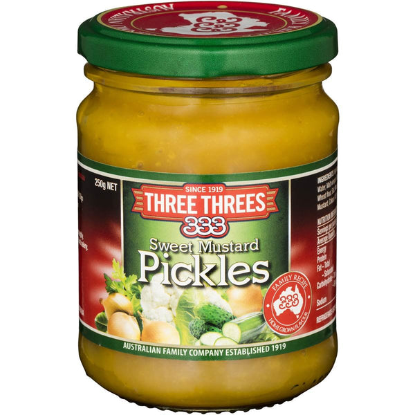 Three Three Sweet Mustard Pickles 250g