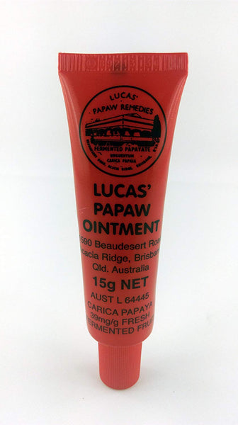 Lucas Papaw Ointment 15G (With Lip Applicator) | Best Paw Paw Cream for Chapped Lips, Minor Burns, Sunburn, Cuts, Insect Bites and Diaper Rash